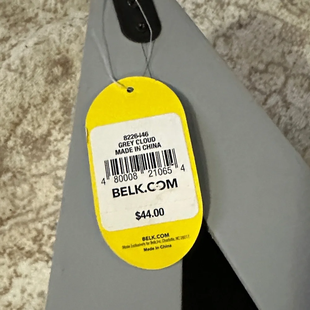 Belk Gray Triangular Display Shelf with Hooks